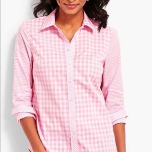 TALBOTS Gingham Check Button Down Shirt